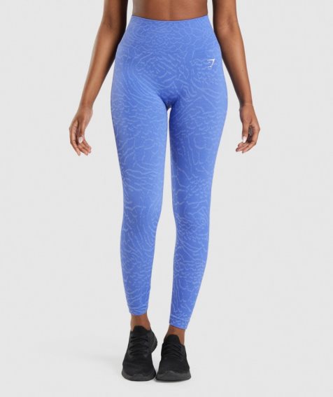 Legginsy Gymshark Adapt Animal Seamless Damskie Niebieskie | PL 532ZYF